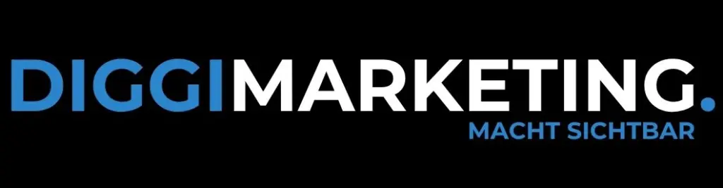 Logo von DIGGIMARKETING. mit dem Slogan 'MACHT SICHTBAR'.